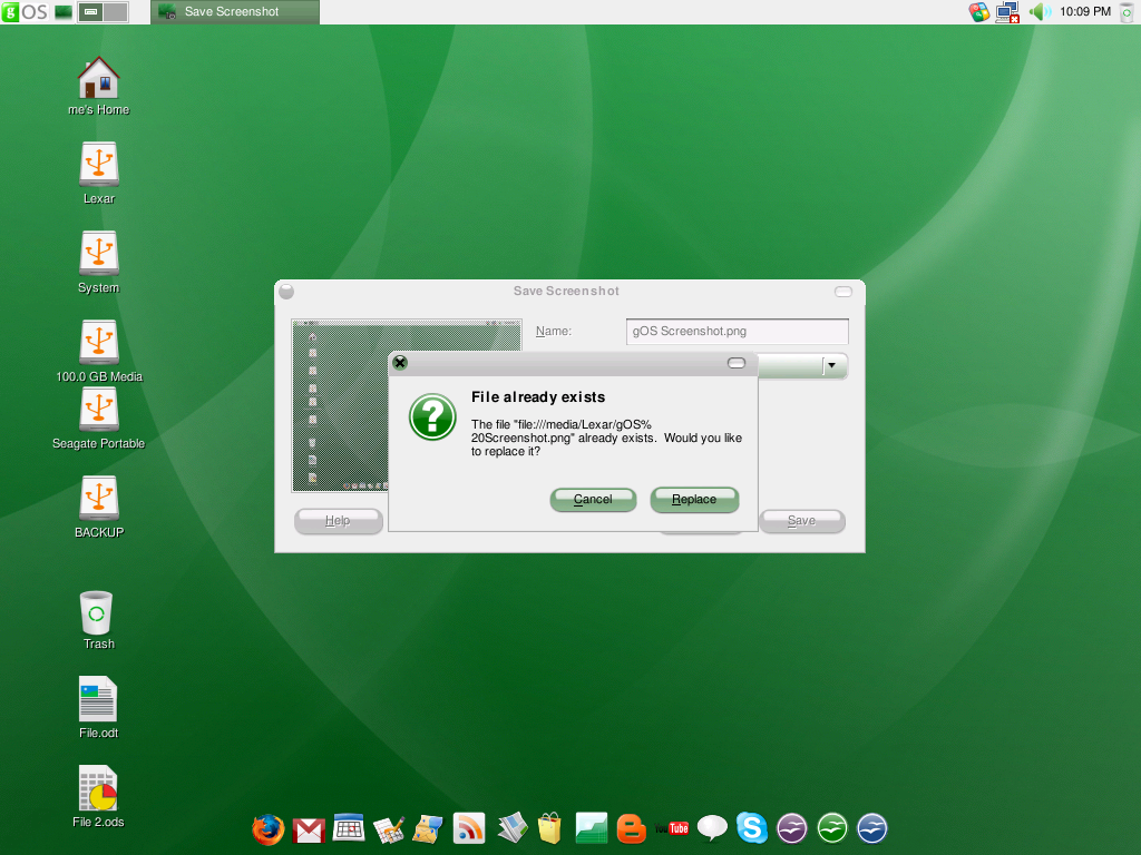 gOS 3.1 Screenshot Utility Fail